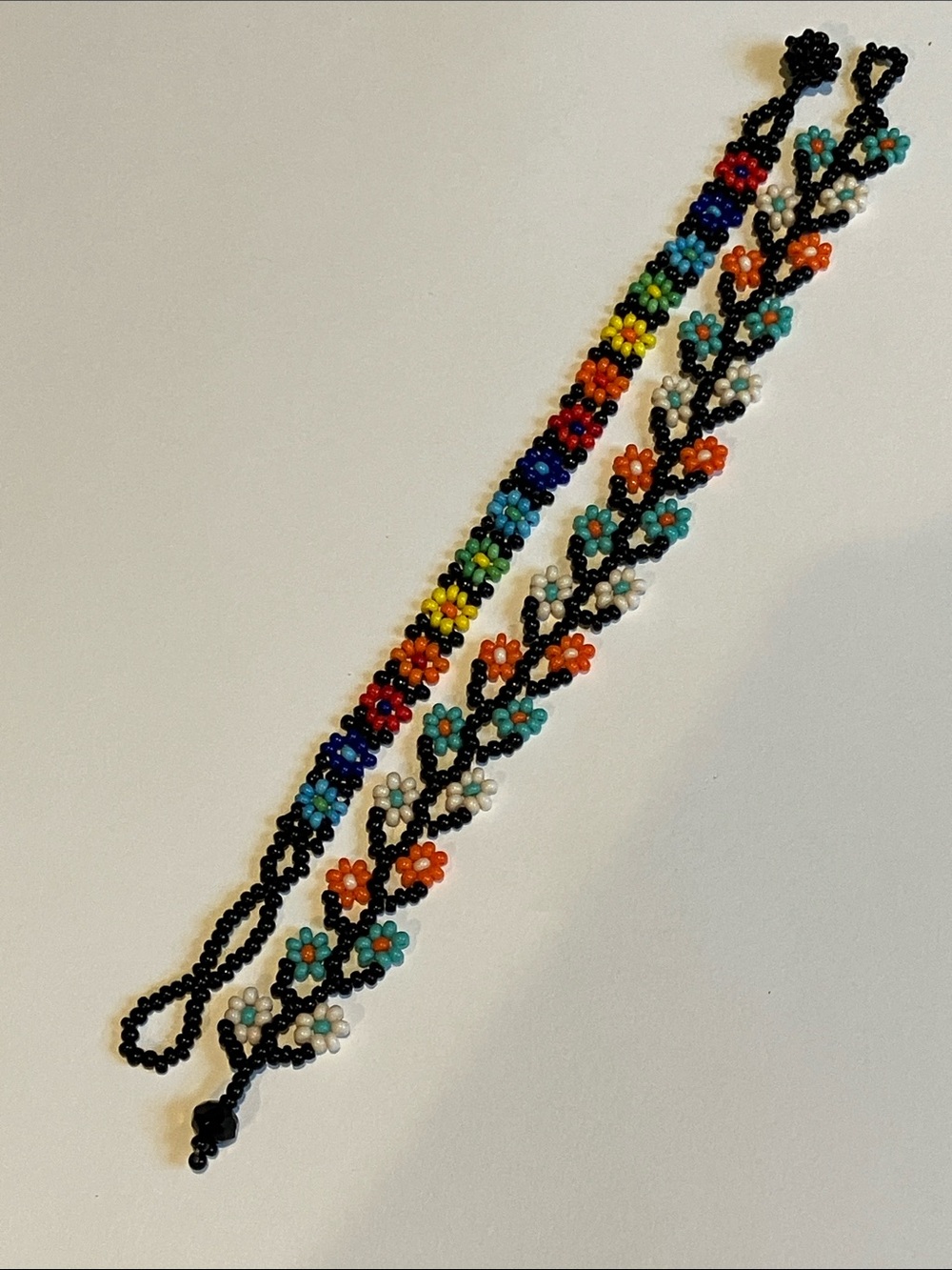 2 beaded flower bracelets - vintage Y2K / Hippie / Boho - Picture 2 of 10
